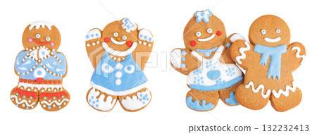 christmas gingerbread cookie isolated on white background 132232413