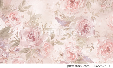 A watercolor painting of pink flowers with a pink background A watercolor painting of pink flowers with a pink background 132232504
