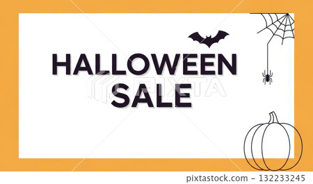 Halloween Sale banner template on white background. 132233245