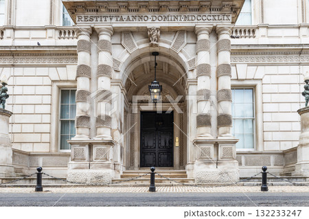 Bridgewater House Entrance, London - Ornate Neoclassical Stone Facade of Historic Landmark 132233247
