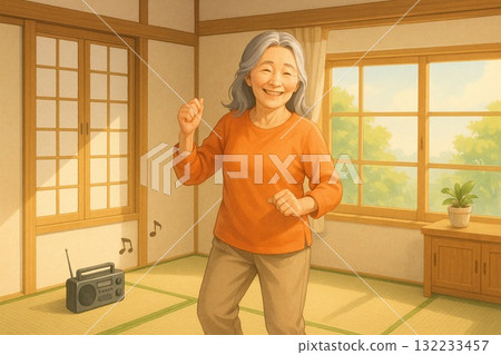 Move your body to music on the tatami mat 132233457