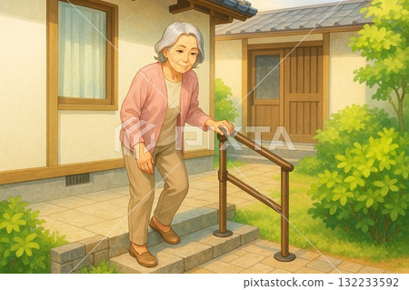 日本房屋室外樓梯扶手 132233592