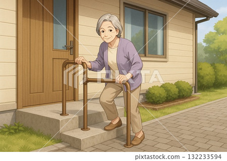 室外階梯和扶手 132233594