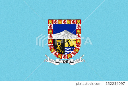 The official flag of Malabo, the capital of Equatorial Guinea, on fabric texture. Conceptual collage. Illustration The official flag of Malabo, the capital of Equatorial Guinea, on fabric texture. Conceptual collage. Illustration 132234097