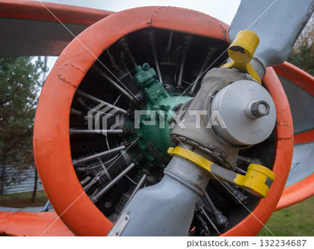classic aircraft detail, vintage radial engine craftsmanship, retro aircraft engine with restored mechanical features, oldschool radial engine showcasing restoration and mechanical artistry classic aircraft detail, vintage radial engine craftsmanship, retro aircraft engine with restored mechanical features, oldschool radial engine showcasing restoration and mechanical artistry 132234687