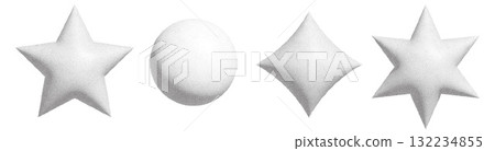 Artistic 3D halftone dotted elements for digital design 132234855