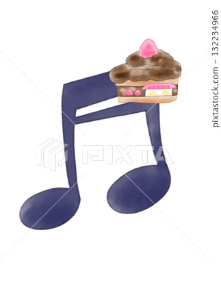 Musical note with cake shop 132234966