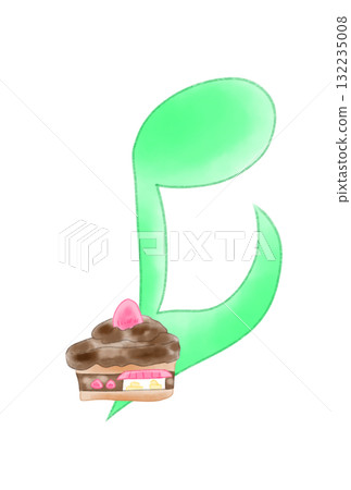 Musical note with cake shop Musical note with cake shop 132235008