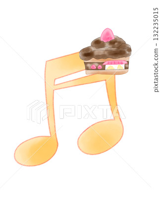 Musical note with cake shop 132235015