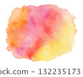 Bright round orange, red, yellow watercolor paint gradient texture background. Flame water colour illustration for lava, heat cloud design, abstract hand painting fire stain 132235173