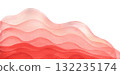 Artistic watercolour bright coral red diagonal wave layers paper cut effect border background. Hand painting rose colour watercolor overlay waves pattern frame for banner, invitation, poster design 132235174