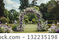 Wedding Ceremony Decorated with Lavender Flowers in the garden 132235198