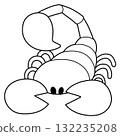Cute scorpion line drawing illustration Cute scorpion line drawing illustration 132235208