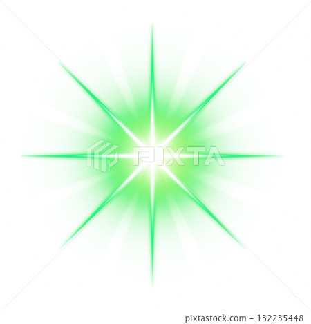 Green starlight effect on transparent background 132235448