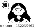 A long-haired girl with a fever who is feeling uneasy 132235463