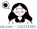 A woman with long hair who is feeling uneasy due to a fever 132235465
