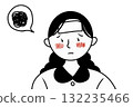 A woman with a fever and fuzzy hair 132235466