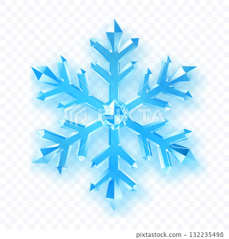 A detailed light blue snowflake on a transparent background. A detailed light blue snowflake on a transparent background. 132235498