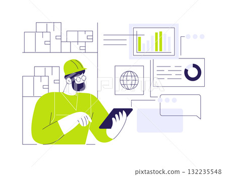 Big data in retail abstract concept vector illustration. 132235548