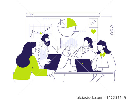 Healthcare big data abstract concept vector illustration. Healthcare big data abstract concept vector illustration. 132235549