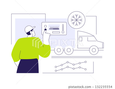 Refrigerated truck abstract concept vector illustration. Refrigerated truck abstract concept vector illustration. 132235554