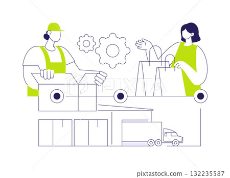 Distribution channel abstract concept vector illustration. 132235587