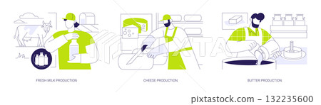 Dairy farming isolated cartoon vector illustrations se Dairy farming isolated cartoon vector illustrations se 132235600