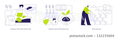 Use of fertilizers isolated cartoon vector illustrations se 132235604