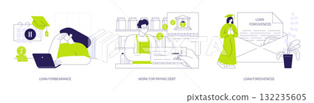 Student loan repayment isolated cartoon vector illustrations se Student loan repayment isolated cartoon vector illustrations se 132235605
