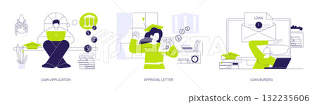 Student loan isolated cartoon vector illustrations se Student loan isolated cartoon vector illustrations se 132235606