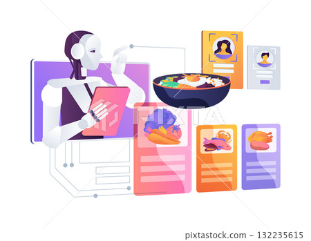 AI-Smart Consumer Dietary Trend Analysis abstract concept vector illustration. 132235615