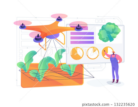 AI-Predictive AI-Driven Crop Nutrient Profiling abstract concept vector illustration. 132235620