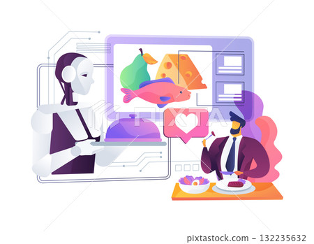 AI-Assisted AI-Enhanced Flavor Pairing abstract concept vector illustration. AI-Assisted AI-Enhanced Flavor Pairing abstract concept vector illustration. 132235632