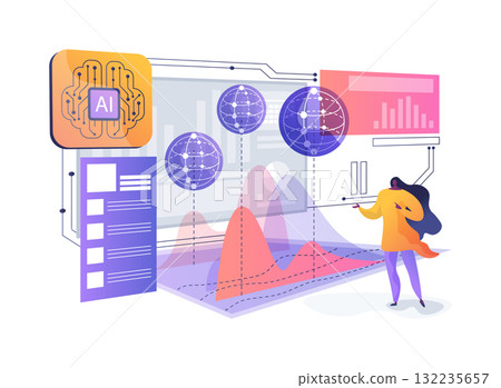 AI-Intelligent Quantum Annealing Problem Mapping abstract concept vector illustration. 132235657