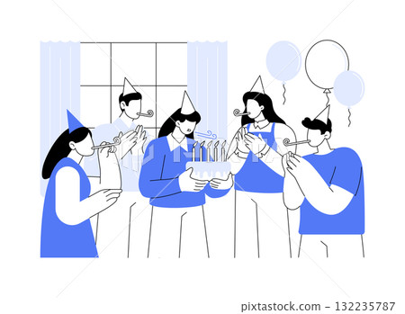 Greetings from colleagues isolated cartoon vector illustrations. 132235787