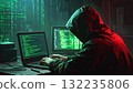 蒙面駭客勒索軟體網路犯罪影像 AI 產生的素材 132235806