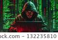 蒙面駭客勒索軟體網路犯罪影像 AI 產生的素材 132235810