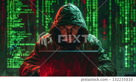 蒙面駭客勒索軟體網路犯罪影像 AI 產生的素材 132235810