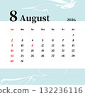 Stylish August 2026 monthly calendar starting on Sunday 132236116