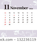 Stylish November 2026 monthly calendar starting on Sunday 132236119