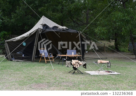 Outdoor chairs prepared for camping Outdoor chairs prepared for camping 132236368