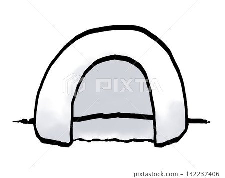 Simple illustration of a snow hut (brush stroke) Simple illustration of a snow hut (brush stroke) 132237406