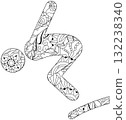 Diving icon for coloring. Olympic sport. Abstract hand drawing. 132238340