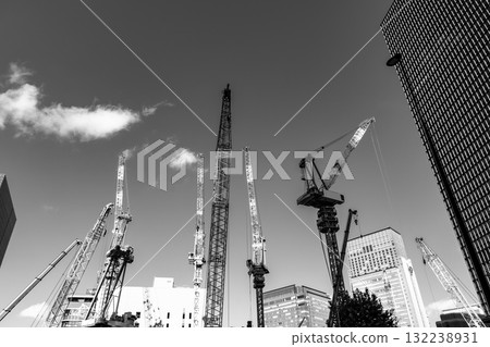 Tokyo Redevelopment: Large-scale construction work underway in the Otemachi area 2025.10 a-6 monochrome 132238931