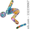 Diving icon. Olympic sport. Abstract hand drawing. 132239067