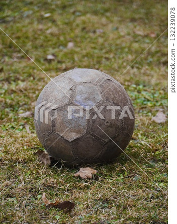Soccer ball is sitting on the grass Soccer ball is sitting on the grass 132239078