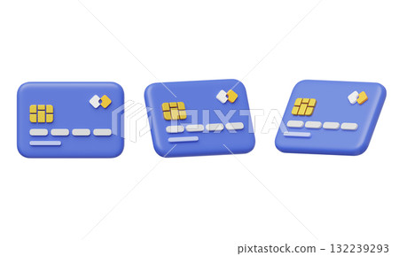 cartoon style credit card 3D graphic 132239293