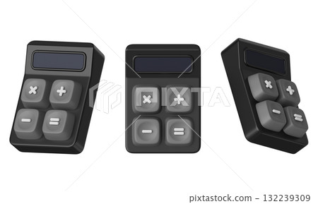 cartoon style calculator 3D graphic 132239309