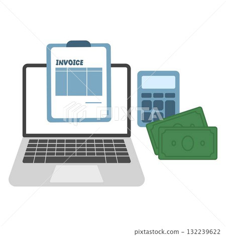 Online digital invoices illustration 132239622