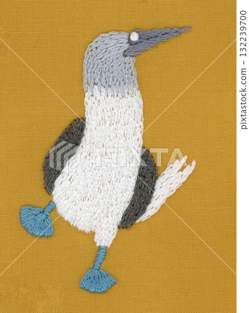 Blue-footed Booby Embroidery 132239700